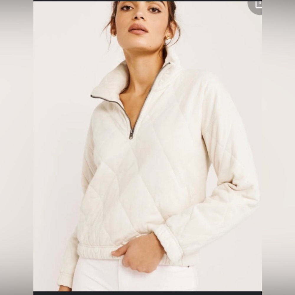 Abercrombie & fitch quilted pullover half zip